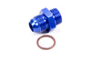 Fragola 495106 Blue Radius AN to O-Ring Adapter, -10 AN Male to Male -10 AN Straight Cut O-ring, straight, aluminum, blue anodized, sold individually