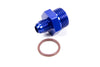 Fragola 495113 Blue Radius AN to O-Ring Adapter, -6 AN Male to Male -10 AN Straight Cut O-ring, straight, aluminum, blue anodized, sold individually