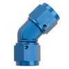 Fragola 496206 Blue AN Union Coupler, -6 AN Female to -6 AN Female, 45 degree, aluminum, blue anodized, sold individually