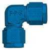 Fragola 496303 Blue AN Union Coupler, -3 AN Female to -3 AN Female, 90 degree, aluminum, blue anodized, sold individually