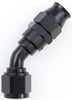Fragola 684508-BL Black Real Street Hose End, for PTFE hose, -8 AN Hose to Female -8 AN, 45-degree, aluminum, reusable, black anodized, sold individually