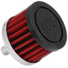 K&N 62-1000 Crankcase Vent Filter / Breather, round, push-in, 2 inch diameter, for 3/8” hole, black rubber top, red filter, sold individually