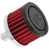 K&N 62-1010 Crankcase Vent Filter / Breather, round, push-in, 2 inch diameter, for 1/2” hole, black rubber top, red filter, sold individually