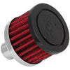 K&N 62-1030 Crankcase Vent Filter / Breather, round, push-in, 2 inch diameter, for 3/4” hole, black rubber top, red filter, sold individually