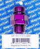 MagnaFuel MP-3011 Purple Union Coupler, -10 AN Straight Cut Male to -10 AN Straight Cut Male, aluminum, O-Rings included, sold individually