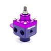 MagnaFuel MP-9433 Large Fuel Pressure Regulator, 4 Port, one -10 AN in, four -6 out, supports 1600+ HP, aluminum, Blue/Purple anodized, sold individually