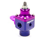 MagnaFuel MP-9633 Large Fuel Pressure Regulator, 2 Port, one -10 AN in, two -6 out, supports 750+ HP, aluminum, Blue/Purple anodized, sold individually