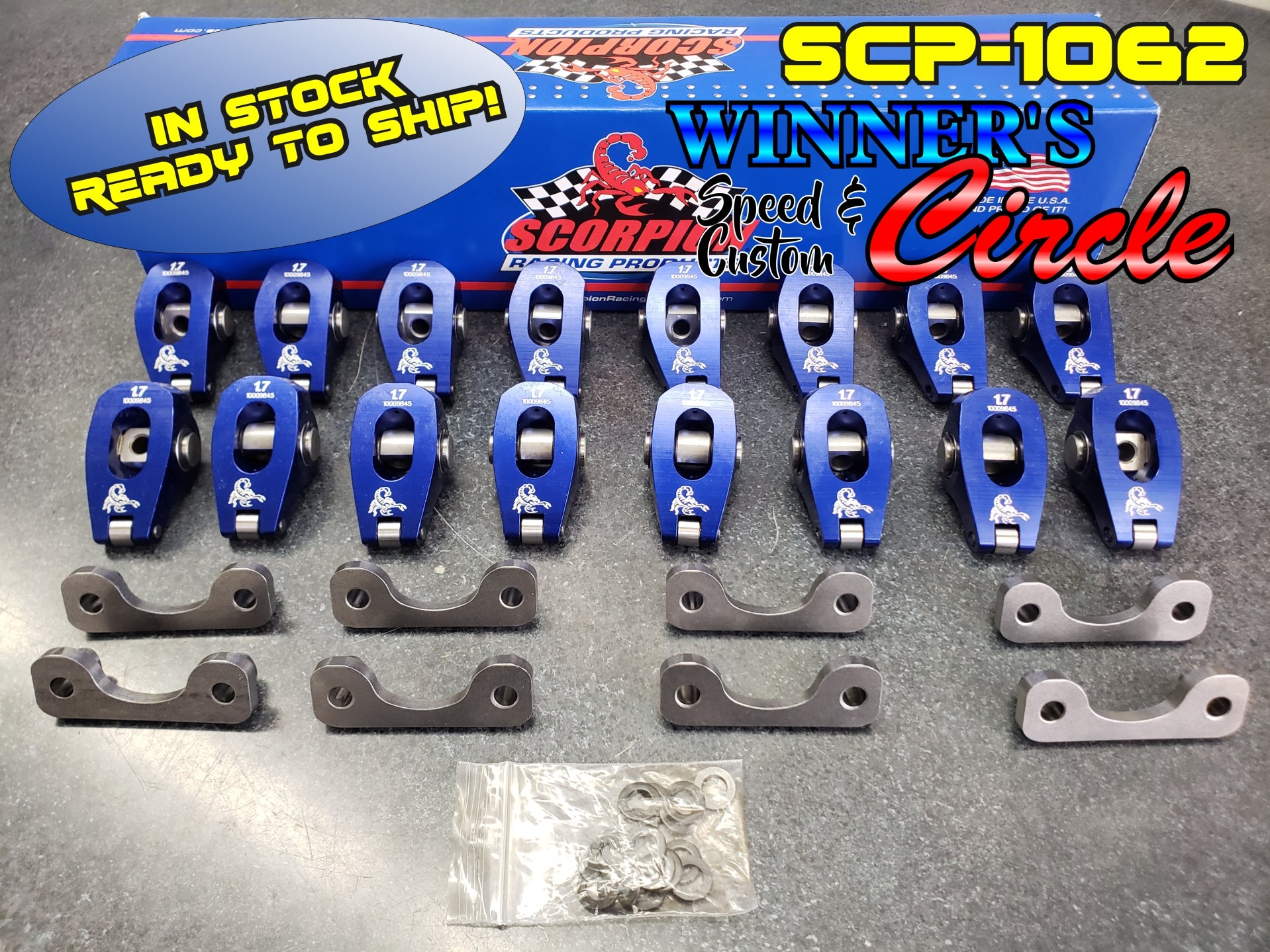 Scorpion SCP1062 GM LS Roller Rocker Arms 1.7 Ratio · Winners Circle