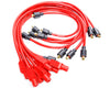 Taylor 74271 Spiro-Pro 8MM Spark Plug Wire Set, fits Mopar engines, 180 Degree spark plug boot ends, Red Wires with Red Boots, sold as a set of 8